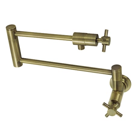 Kingston Brass KS4103DX Wall Mount Pot Filler, Antique Brass KS4103DX